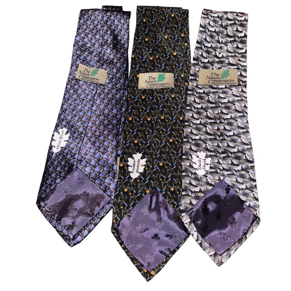 The Nature Conservatory 100% silk men’s neck ties (set of 3) - Picture 1 of 11